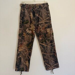 RedHead Cargo Pants Boys Sz M Green Camo Woodland Hunting Outdoor Relaxed Fit